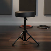 Foldable Round Drum Stool Non-Slip Feet Adjustable Drum Throne for Stage, Studio