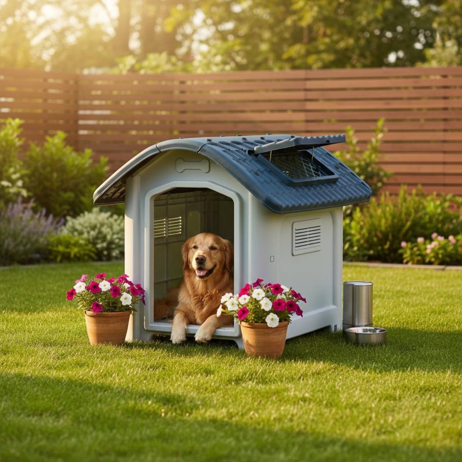 Plastic Dog House Pet Furniture Cozy for Rainy Weather