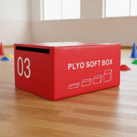4-in-1 Soft Plyo Box Multi-Purpose Kids Fitness Box Shock Absorbing Non-Slip for Preschoolers, Kindergarten, Gym