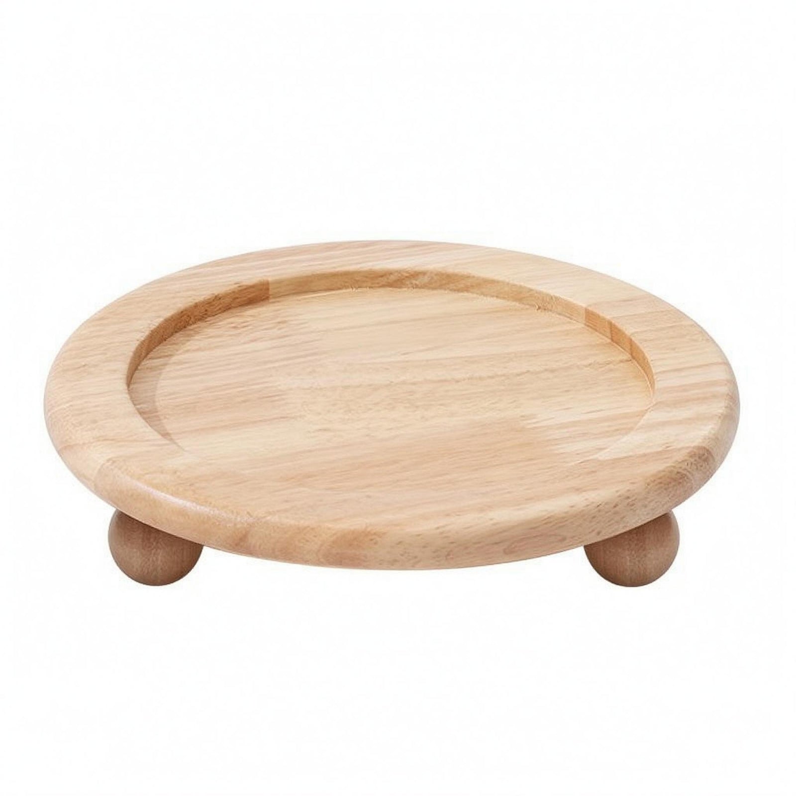 Wooden Pet Bowl Stand Rounded Top Feeding Table Fixed Height