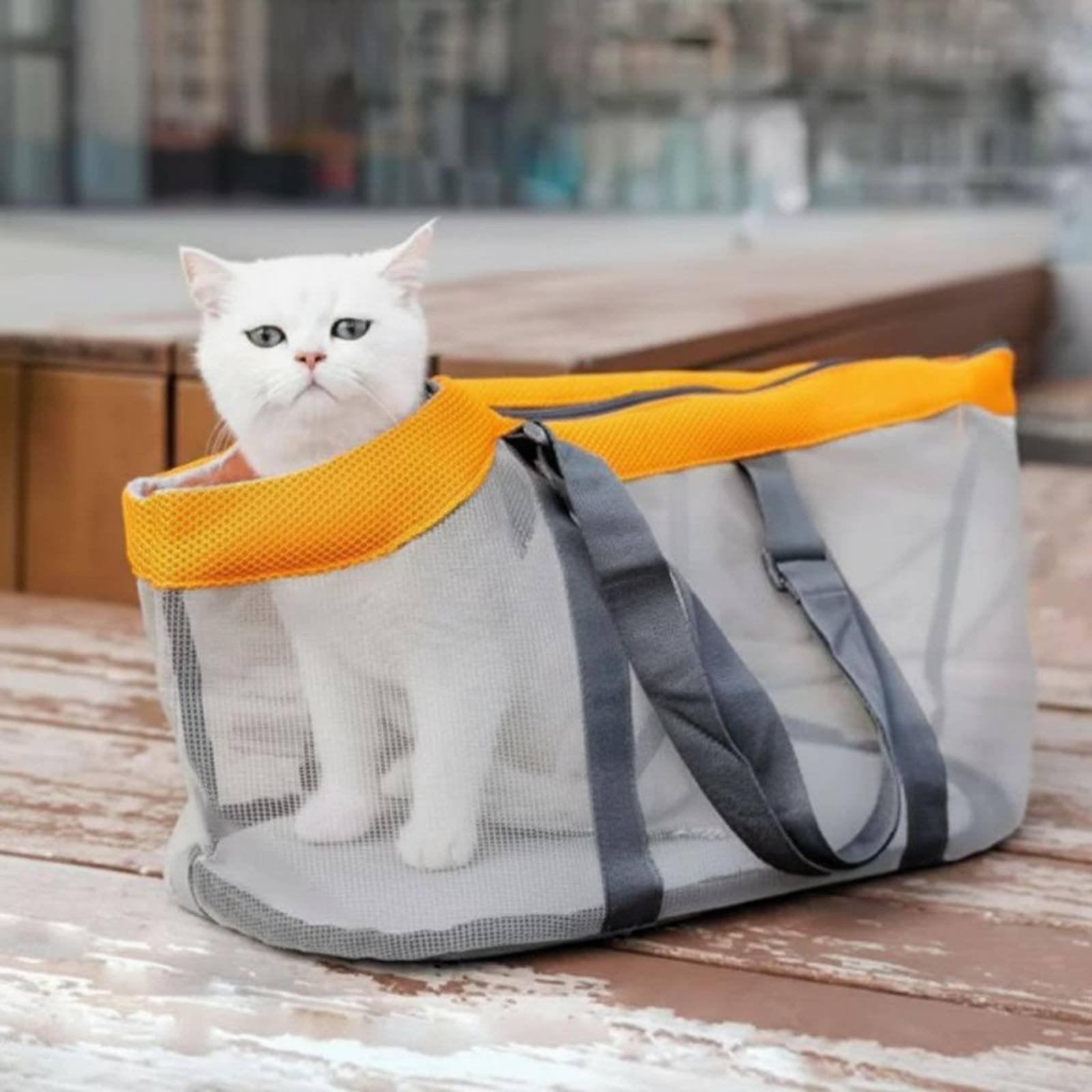Mesh Pet Carrier Bag Foldable Mesh Pet Carrier Lightweight for Travel