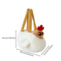 Soft Toy Chicken Bag Portable Chicken Soft Toy Bag Gift Idea for Outings, Girls