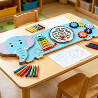 Wood Wall Activity Board Simple to Install Wall-Mounted Educational Board Interactive for Kids, Kindergarten