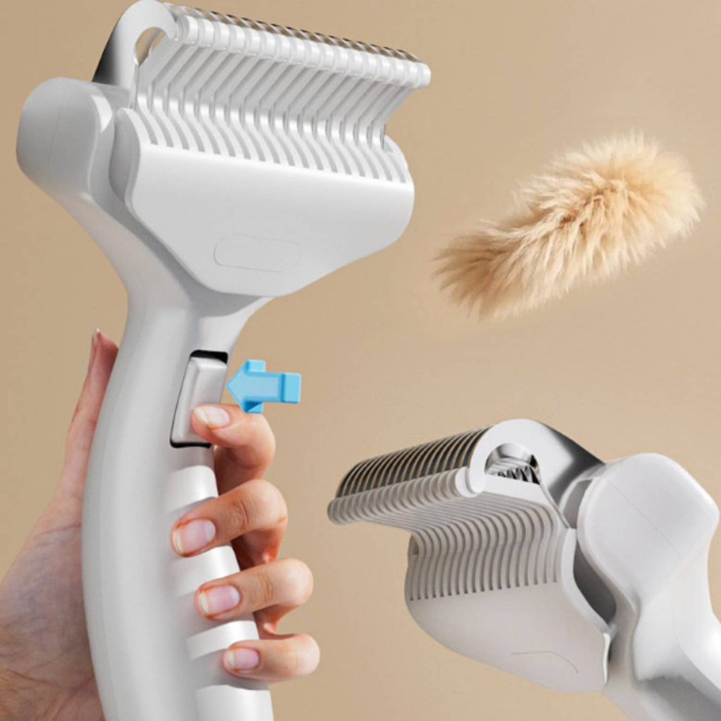 Cat Brush and Pet Hair Remover for Dog Grooming, Self-Cleaning Slicker with Release Button, Stainless Steel Comb, Short-Haired Dog Brush