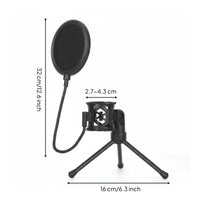 Tripod Sound Input Instrument Stand Universal Sound Input Instrument Plosive Screen Stand Non-Slip Pads Microphones Holder for Streamers, Podcasters