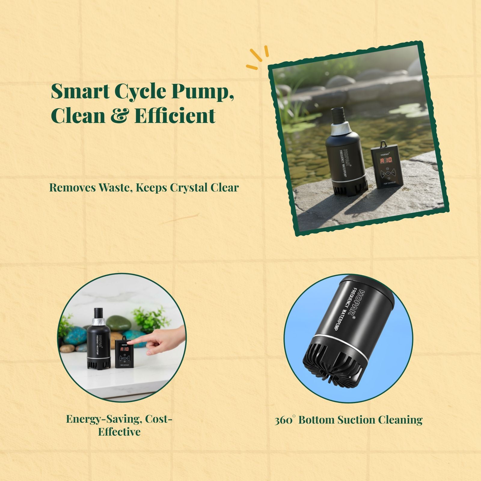 Ultra-Quiet Aquatic Circulation Pump Bottom Suction Strainer