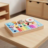 Piano Busy Board Educational Wooden Piano Board Enhances Hand-Eye Coordination
