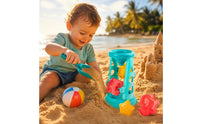 5 Pieces Sand Hourglass Structure Plastic Beach Toy Set Fine Movement Skills