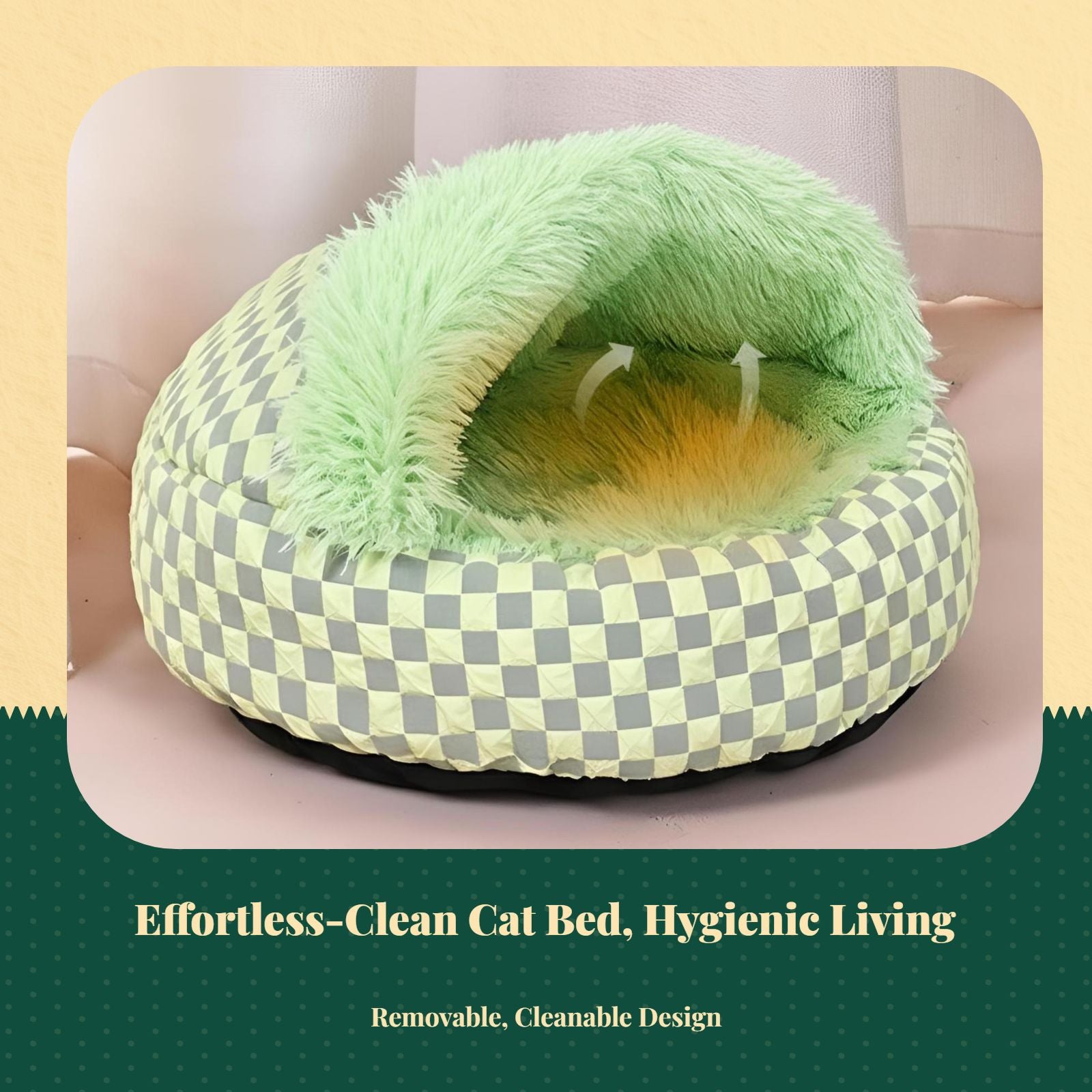 Insulated cat cave bed for warmth
