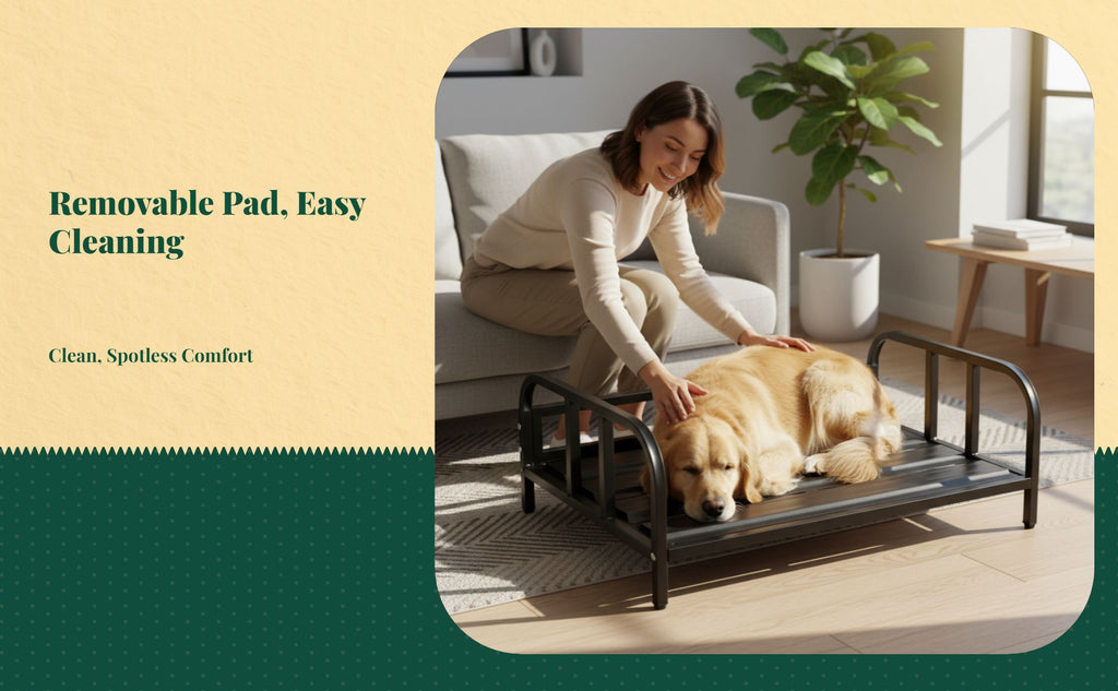 Elevated Dog Bed, Metal Frame, Breathable & Cooling Sofa