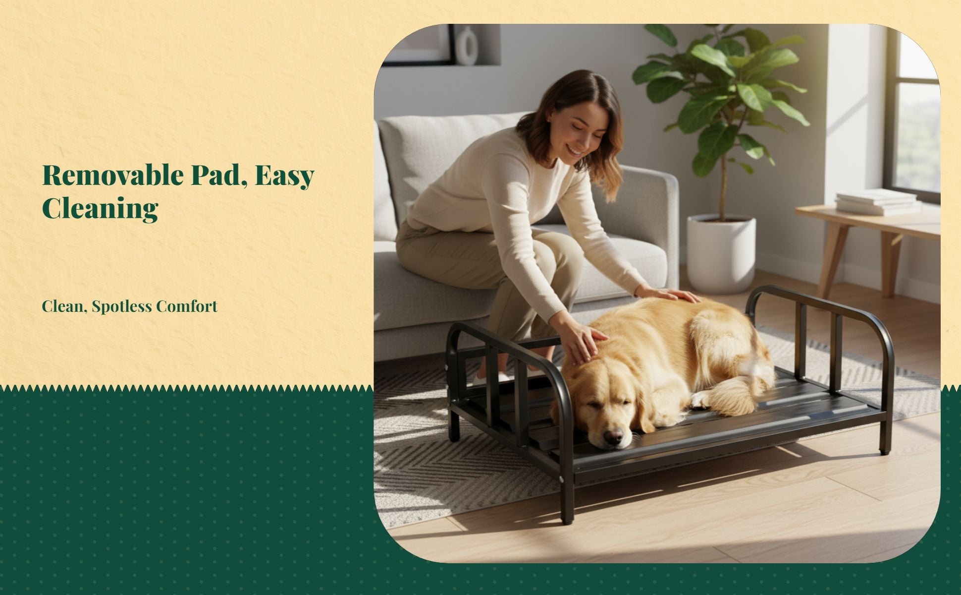 Elevated Dog Bed, Metal Frame, Breathable & Cooling Sofa