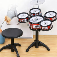 5 Piece Drum Kit Toy Inspires Musical Talent Young Child Percussion Playset