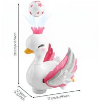 Floating Ball Swan Toy Sounds Electric Swan Toy Feathers Spread for Children