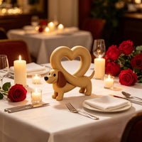 Affectionate Canine Statue Creative Gift Dachshund Figurine Novelty Design Dachshund Desk Ornament for Entryway, Bedroom