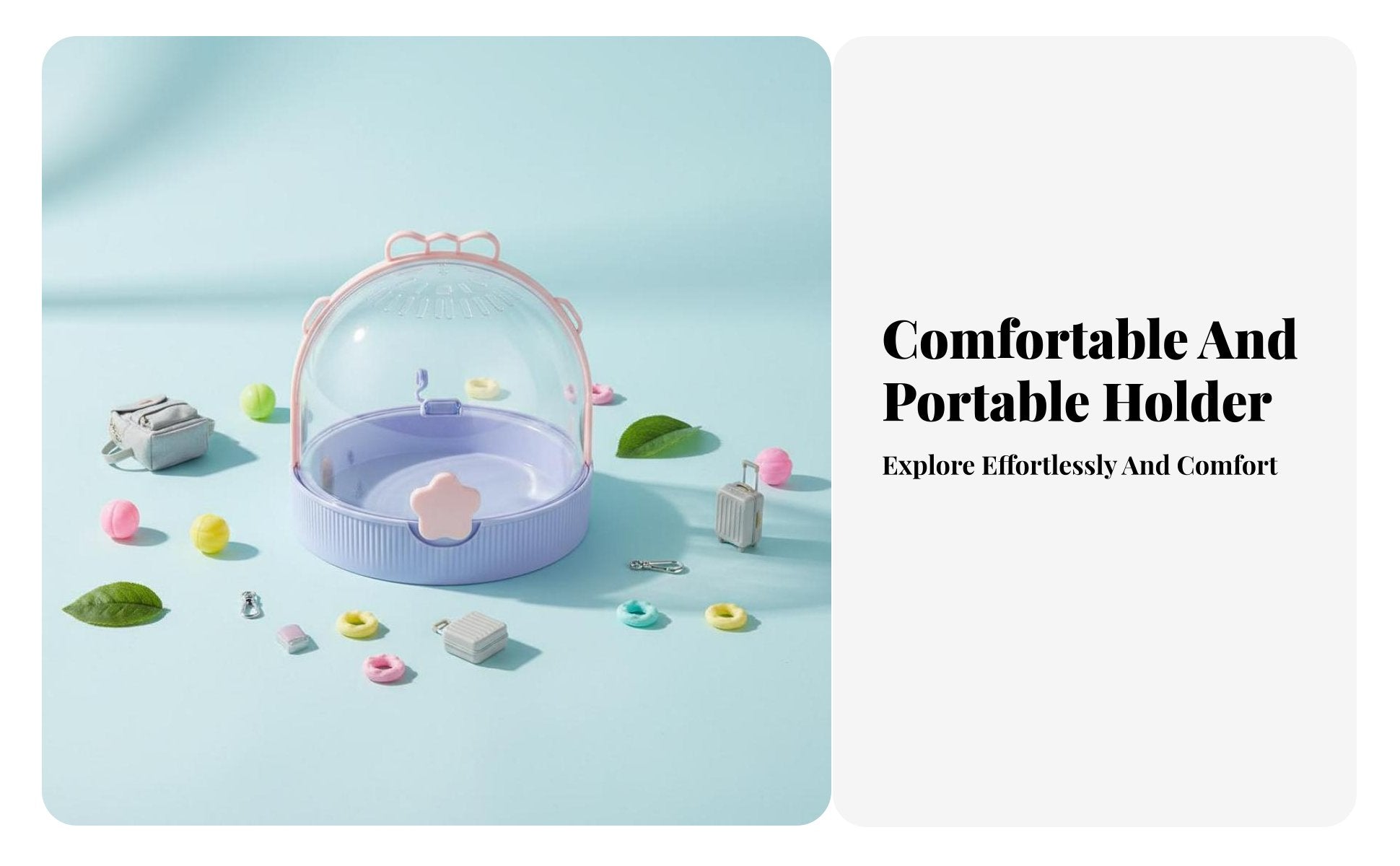 Transparent Hamster Travel carrier Portable Transparent Hamster Travel enclosure for Home