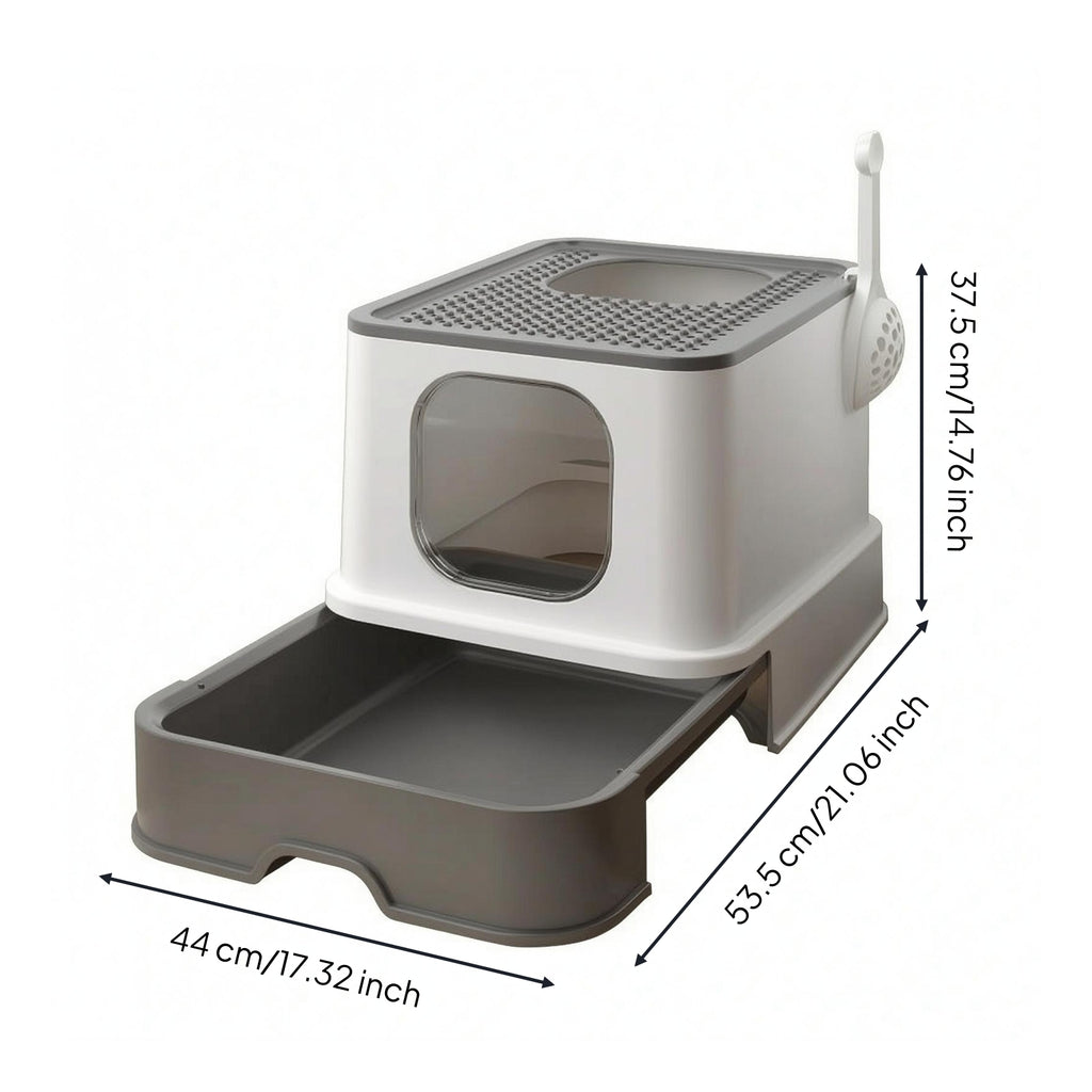 Drawer Style Litter Box Privacy Enclosed Feline Litter Box Stain-Resistant
