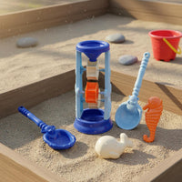5 Pieces Beach Sand Toy Set Bright Colors Hourglass Sand Funnel Cartoon Design