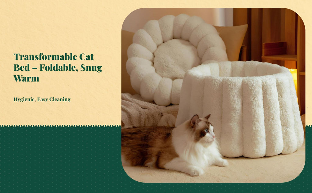Cat Bed, Cozy Winter Pet Sofa, Washable Indoor House
