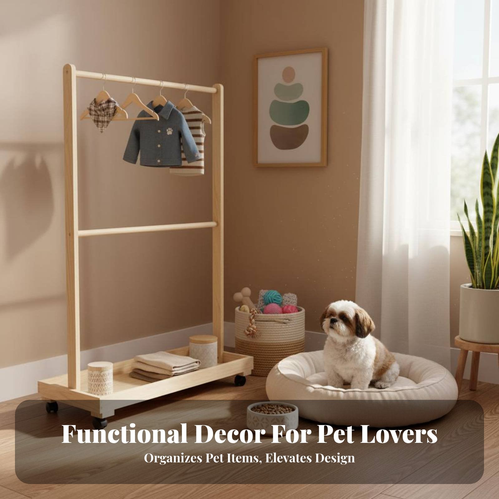 Small Clothes Rack Floor-Standing Miniature A-Shaped Clothing Stand Space-Efficient Size Simple Design for Dog Owners, Bedroom