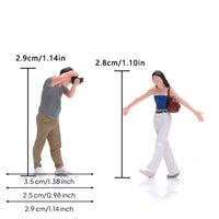 2 Pieces Hand-Painted Resin Figures Detailed Freestanding Scenic Models Miniature Model Person