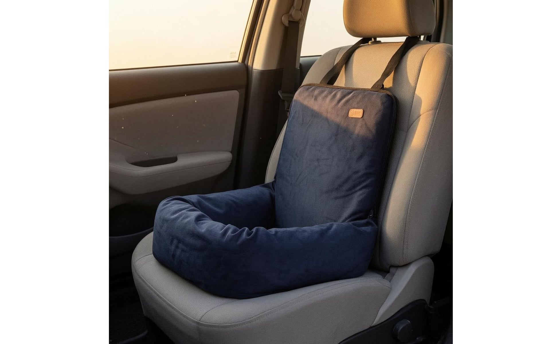 Dark-Colored Dog Car Seat Bed Removable Padded Dog Car Seat Bed Detachable Cover