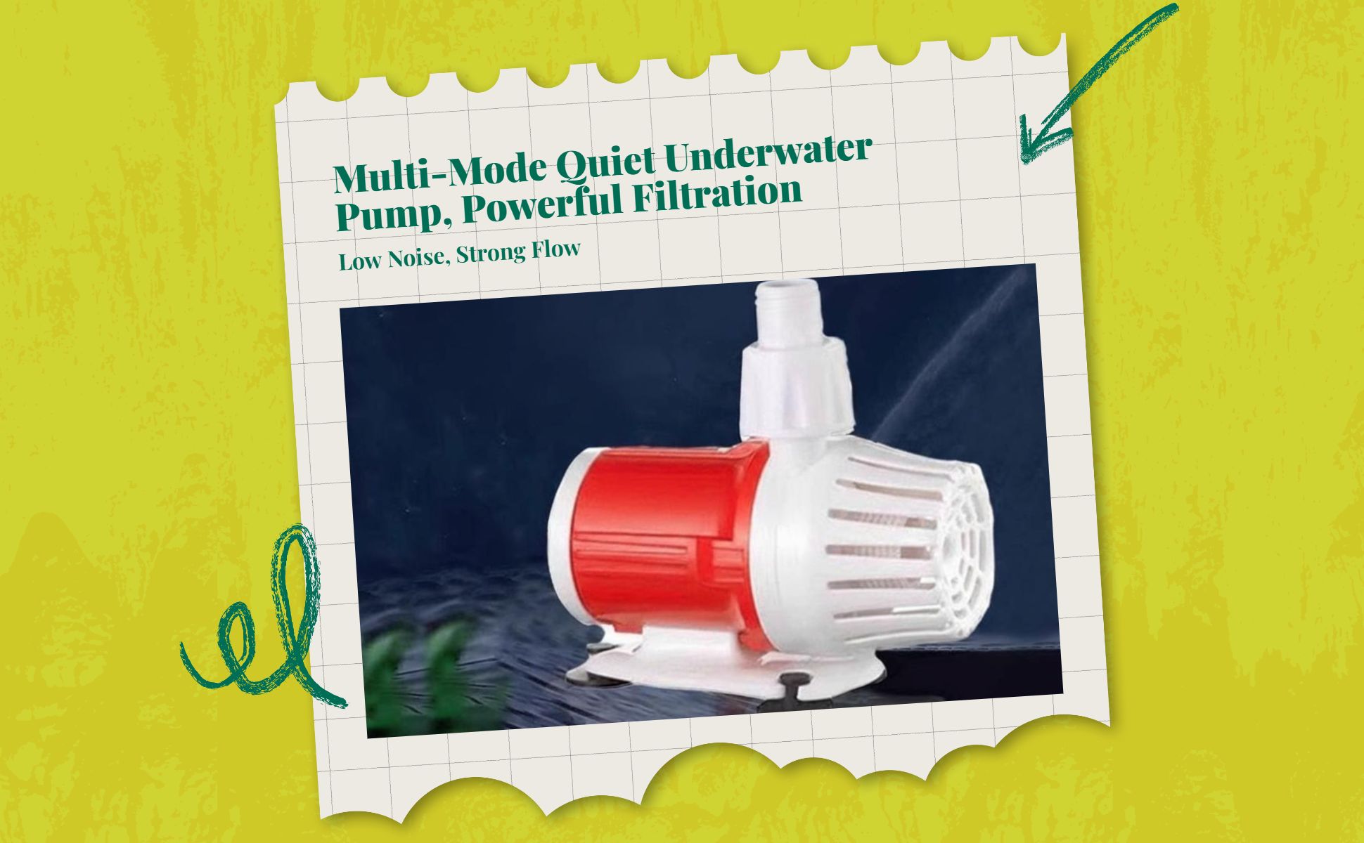 Silent adjustable aquarium pump