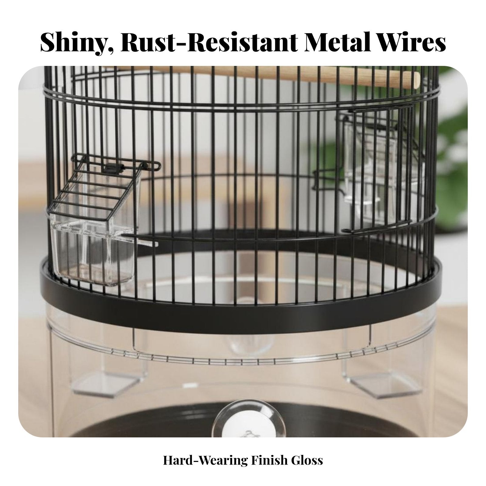 Hanging Round Bird Enclosure Splash-Proof Feeder Hanging Bird Enclosure