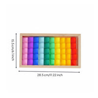50 Pieces Square Acrylic Blocks Open-Ended Play Acrylic Blocks Transparent Wooden Block Tray Set