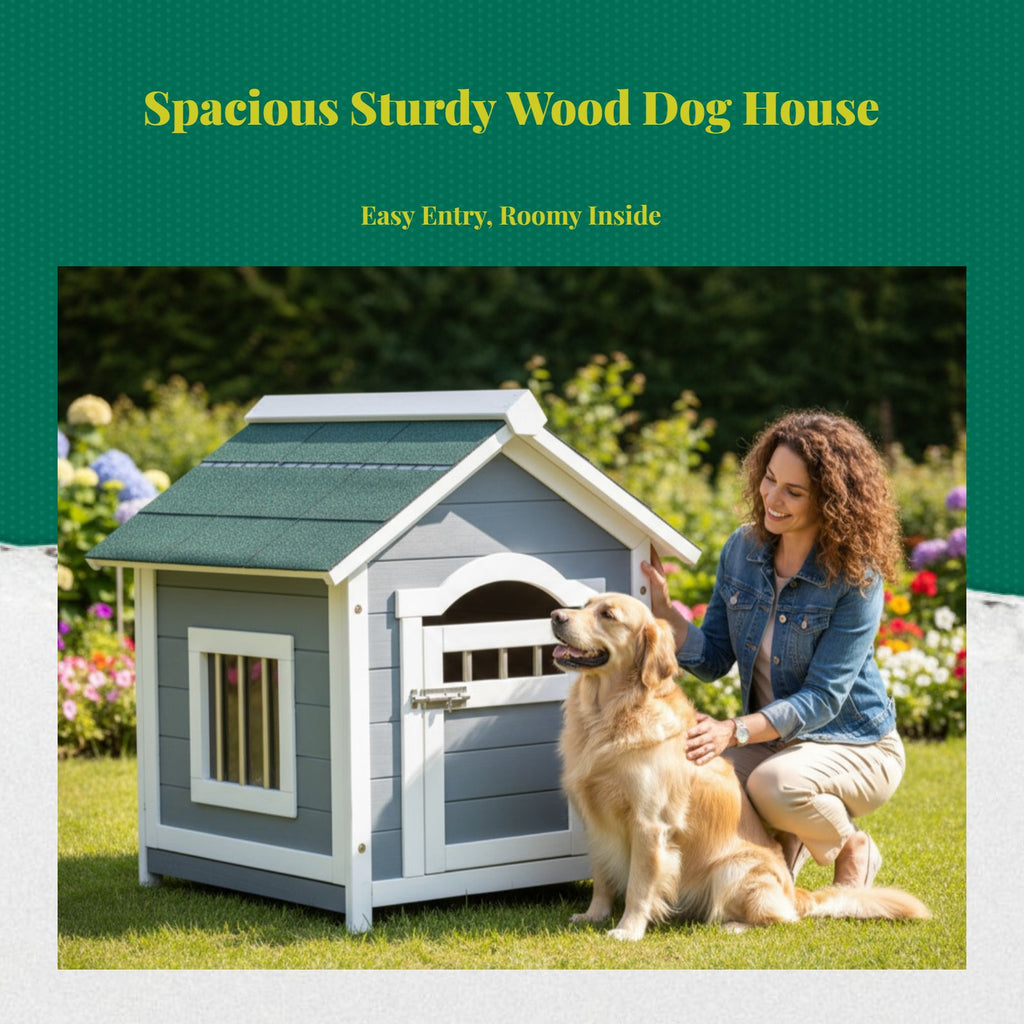 Waterproof insulated wood dog house
