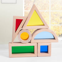 6 Pieces Rainbow Acrylic Building Blocks Science and Engineering Concepts Wooden Acrylic Blocks Sparks Creativity for Young Children, Playroom