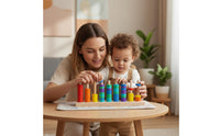 42 Pieces Fruit Bead Sorting Game Hand-Eye Coordination for Toddlers, Kids 3+