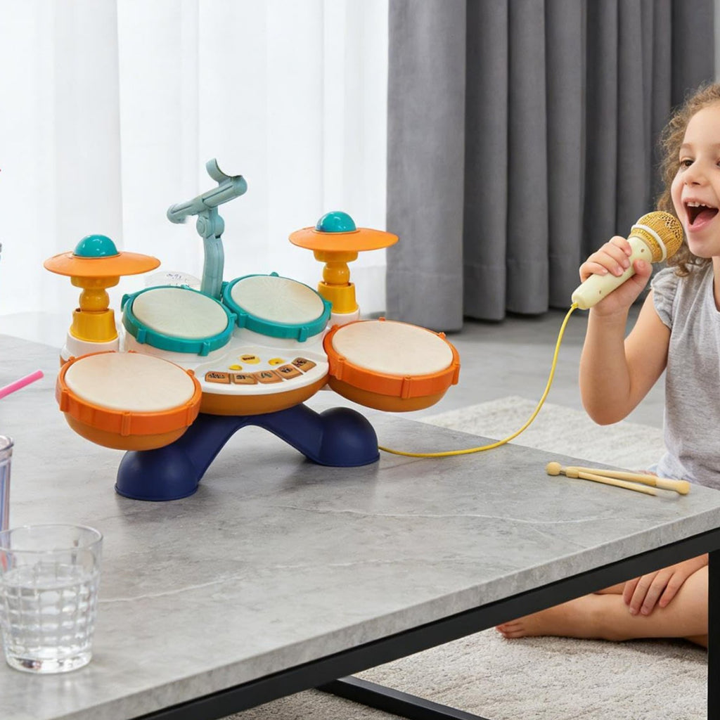 Toddler Drum Set Lights and Music Musical Learning Drum for Toddlers, Babies
