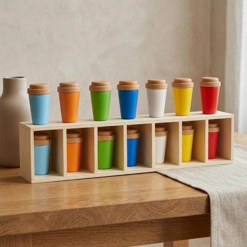 Color Matching Bottle Game Portable Wooden Tray Toy Long-Lasting