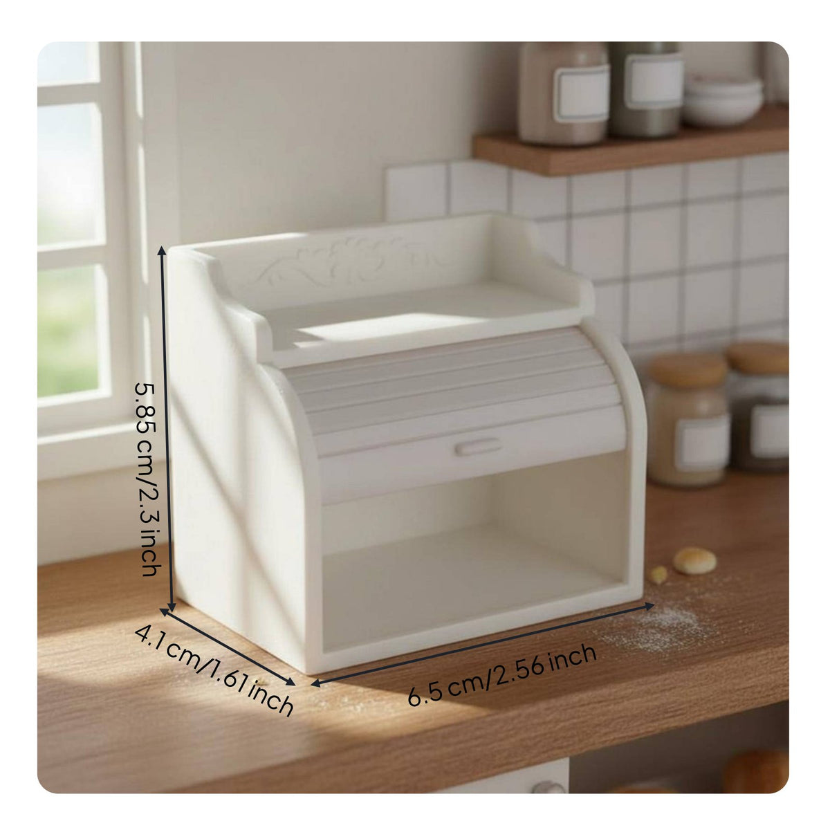 1:12 Scale Bread Cabinet Realistic Design for Miniature Scene, Collectors, Kids