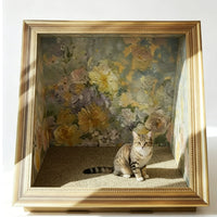 Cat House Scratcher 2-in-1 Painting Cat Bed Reversible Print Pet Accessory