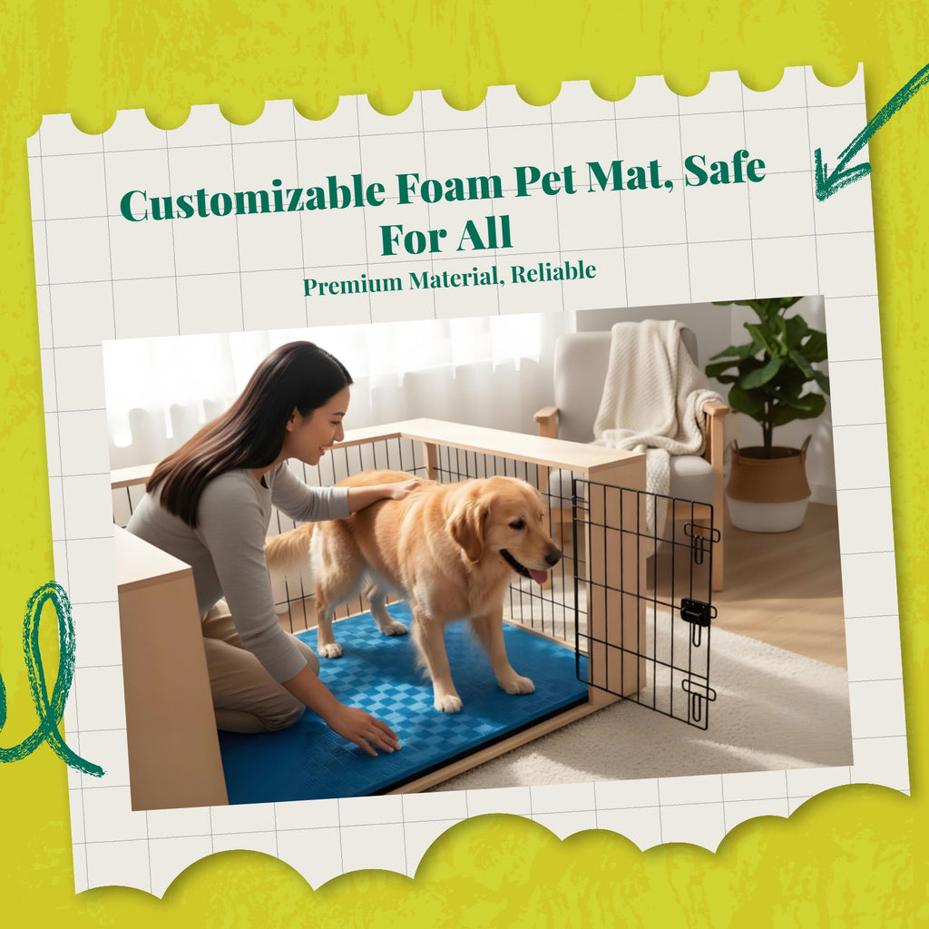 Water-Resistant Orthopedic Dog Crate Pad Non-Slip Foam Mat