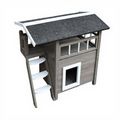 Insulated weatherproof wooden cat house