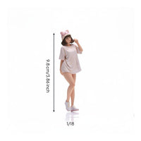 Detailed Girl Figurine Collectible 1:18Girl Figure Resin Material Mini People Figurines for Desk Display