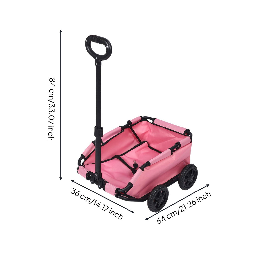 Lightweight Pet Transport Cart Portable Foldable Pet Trolley 4-Wheel Dog Wagon for Small Dogs, Cats, Shopping, Outdoor, Camping