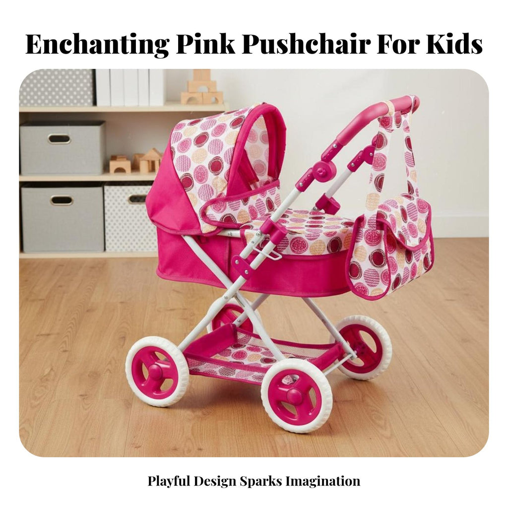 Doll Baby Carriage Realistic Design Foldable Doll Pushcart Toy Pram Child Safe Play Pushcart Lightweight for Young Children