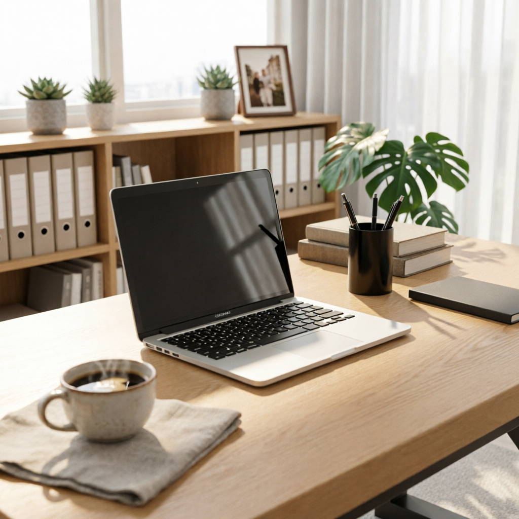 Computer Desk Thick Desktop Wood Computer Desk Sturdy Study Table for Students