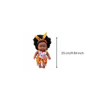 African Girl Reborn Doll Cute Face Soft Vinyl Baby Doll Rooted Hair for Playtime