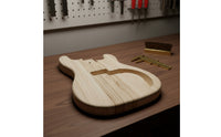 Unfinished Bass Body Pre-Drilled Holes Instrument Part Sanded for Home Workshop