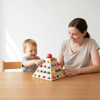 Educational Shape Matching Game Early Education Wooden Pyramid Sorter