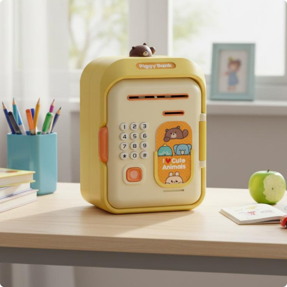 Electronic Piggy Bank Play Bills Biometric Piggy Bank Charging Cable