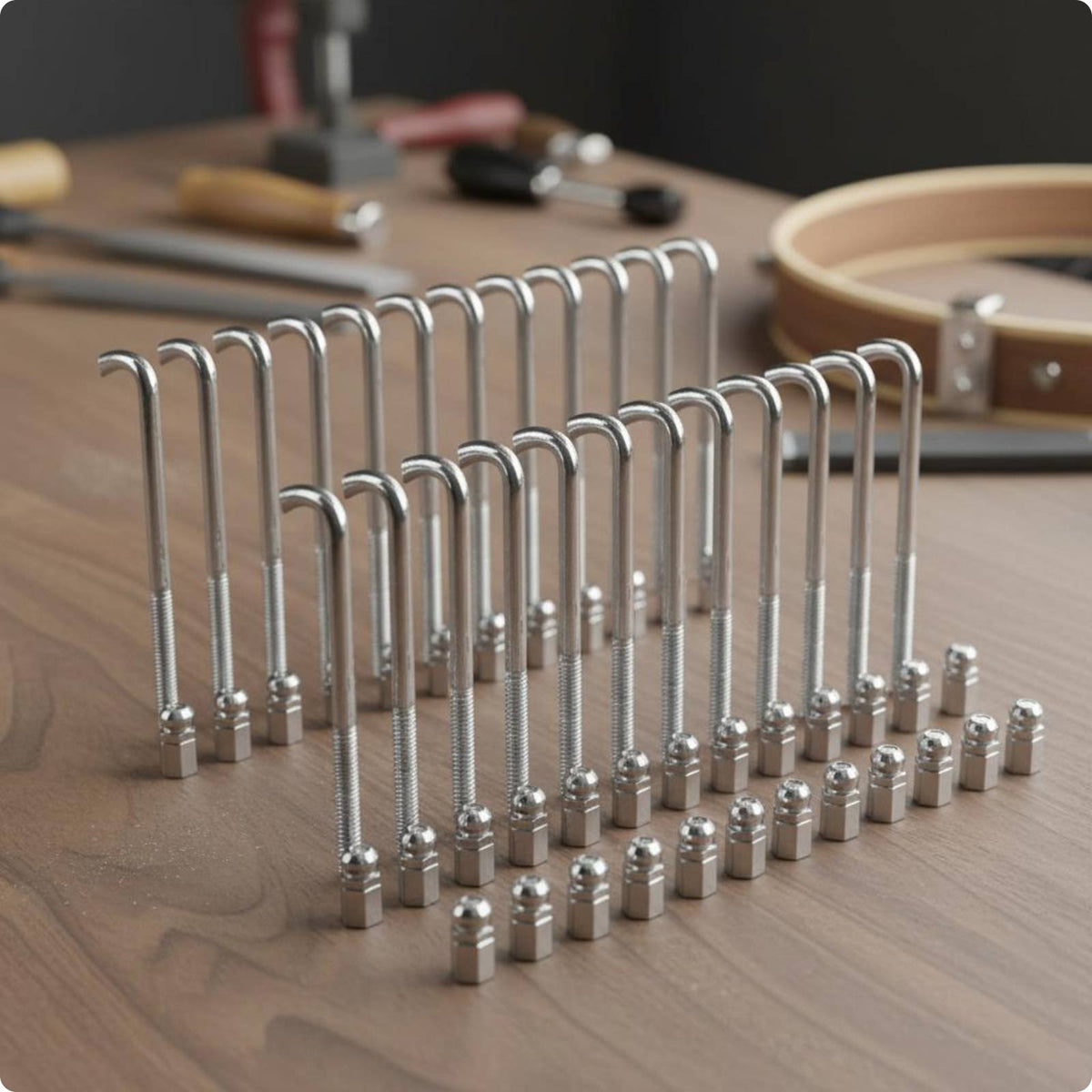 48 Pieces Banjo Hook and Nut Kit Long-Lasting Musical Instrument Parts Metal