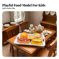 Dollhouse Food Model 1/6 Scale Dessert and Bread Miniature Tray Realistic