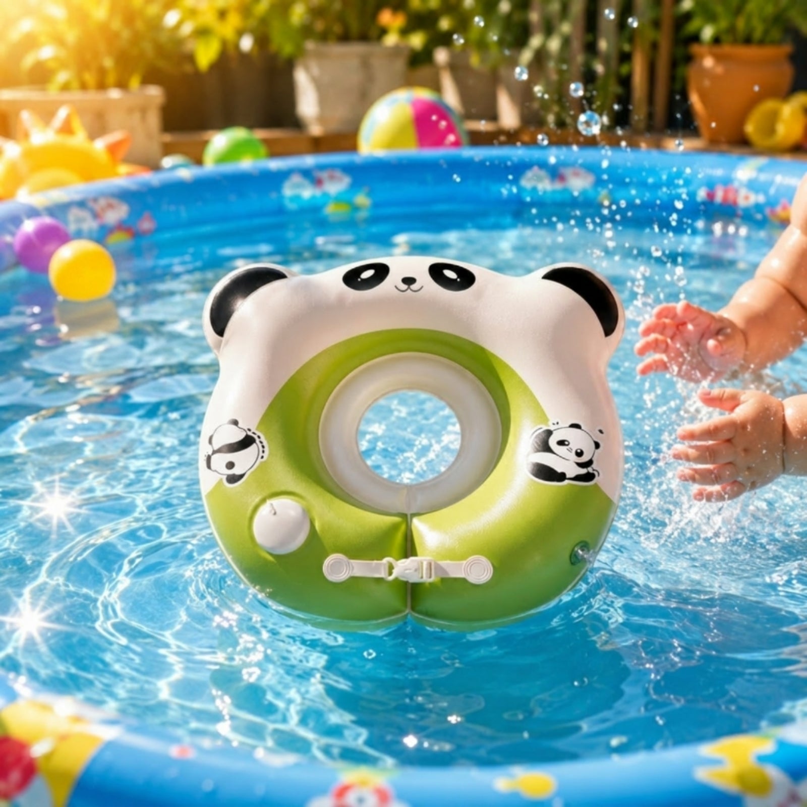 Armpit-Collar Flotation Device Press-to-Inflate Inflatable Baby Swim Flotation