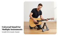 Foldable Guitar Stand Compact Triangular Guitar Stand Non-Slip Feet Portable Instrument Holder for Travel, Studio
