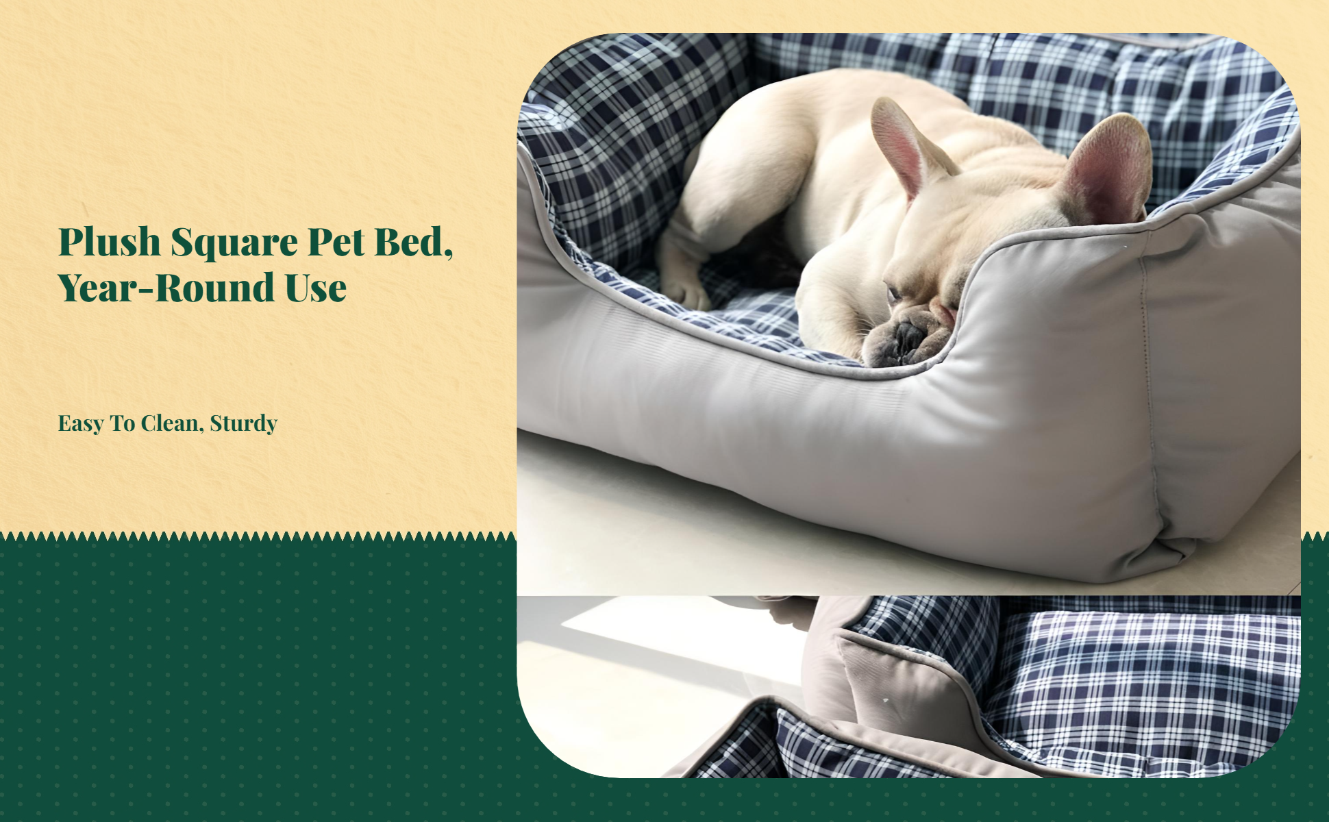 Washable non-slip pet bed